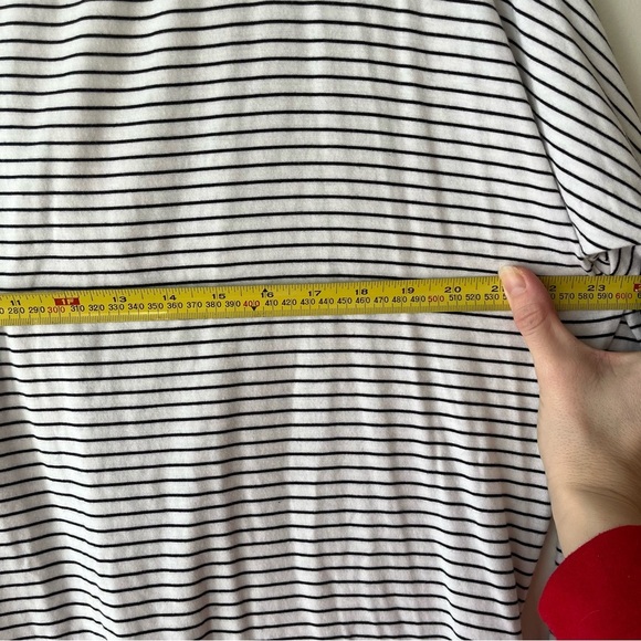 Cable&Gauge 3/4 dolman sleeve open back stripe black and white small casual - Picture 12 of 13